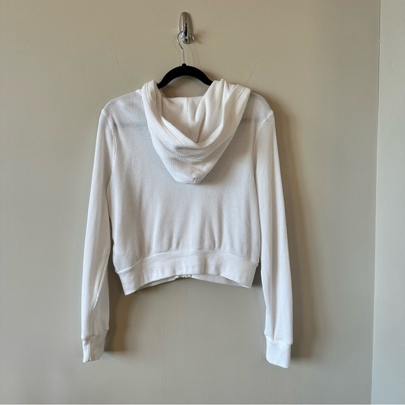 ARITZIA-TNA Waffle Zip Hoodie In White (Size: Medium) - Picture 3 of 12